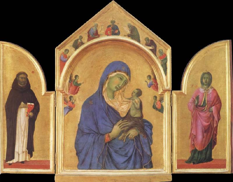 Duccio di Buoninsegna The Virgin Mary and angel predictor,Saint France oil painting art